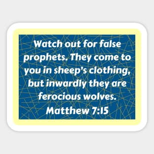 Bible Verse Matthew 7:15 Sticker